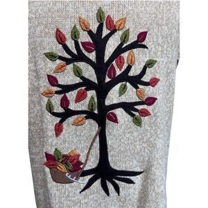 Designers Studio Sweater Vest TREE OF LIFE Maple Acorn Applique NWT size large